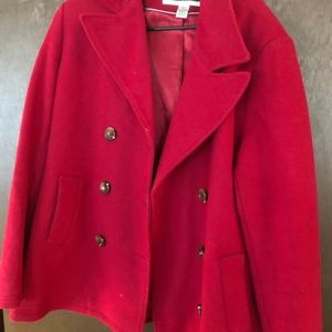 Red winter coat